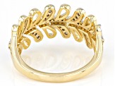 Pre-Owned White Diamond 14k Yellow Gold Over Sterling Silver Band Ring 0.25ctw