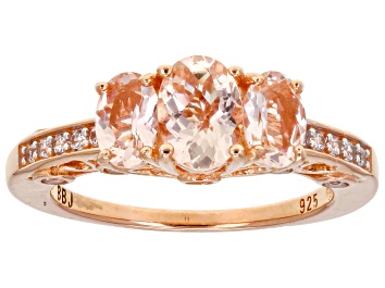 Picture of Pre-Owned Peach Morganite 14k Rose Gold Over Sterling Silver Ring 1.68ctw