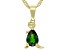 Pre-Owned Green Chrome Diopside 18k Yellow Gold Over Sterling Silver Children's Dinosaur Pendant/Cha