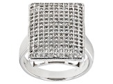 Pre-Owned White Zircon Rhodium Over Sterling Silver Ring 1.30ctw