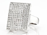 Pre-Owned White Zircon Rhodium Over Sterling Silver Ring 1.30ctw