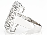 Pre-Owned White Zircon Rhodium Over Sterling Silver Ring 1.30ctw