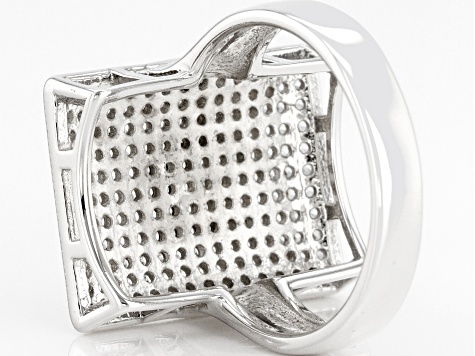 Pre-Owned White Zircon Rhodium Over Sterling Silver Ring 1.30ctw