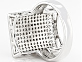 Pre-Owned White Zircon Rhodium Over Sterling Silver Ring 1.30ctw