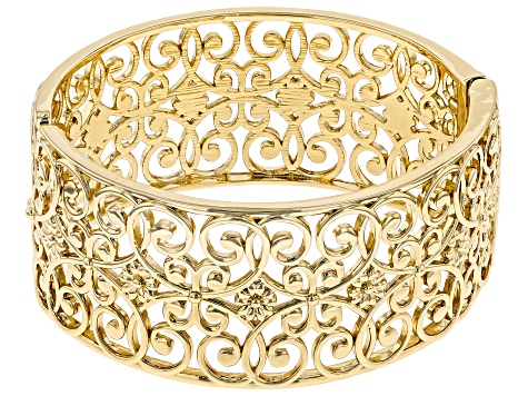 Pre-Owned Filigree Open Design Gold Tone Bracelet