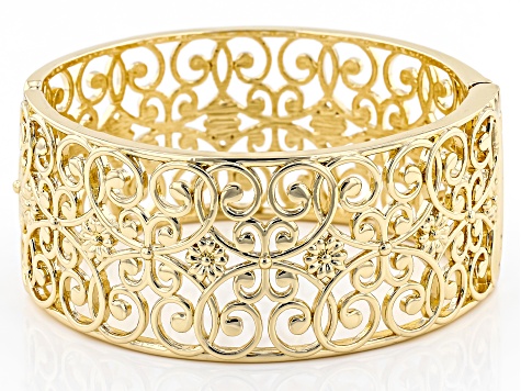 Pre-Owned Filigree Open Design Gold Tone Bracelet