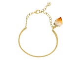 Pre-Owned Free-Form Citrine 18K Yellow Gold Over Brass Bracelet