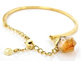 Pre-Owned Free-Form Citrine 18K Yellow Gold Over Brass Bracelet