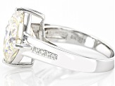 Pre-Owned Fabulite strontium titanate and white zircon rhodium over sterling silver ring 6.07ctw