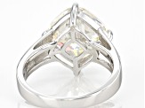 Pre-Owned Fabulite strontium titanate and white zircon rhodium over sterling silver ring 6.07ctw