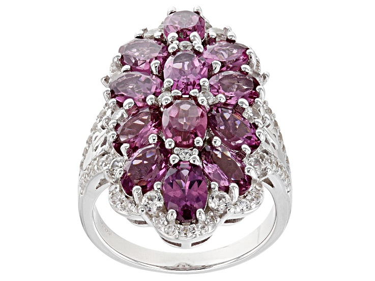 Pre-Owned Pink Garnet Rhodium Over Sterling Silver Ring 5.43