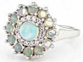 Pre-Owned Ethiopian Opal Rhodium Over Sterling Silver Ring 0.92ctw