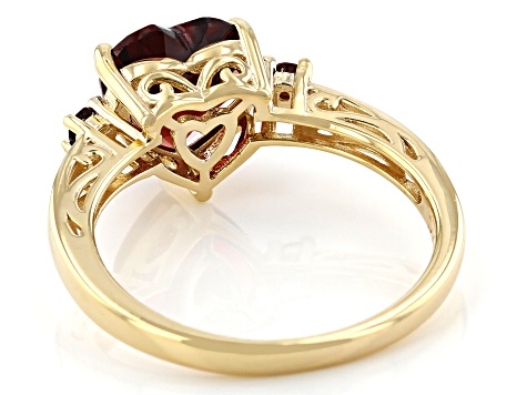 Pre-Owned Red Garnet 18k Yellow Gold Over Sterling Silver Ring  2.13ctw