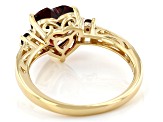 Pre-Owned Red Garnet 18k Yellow Gold Over Sterling Silver Ring  2.13ctw