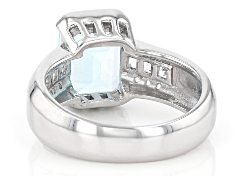 Pre-Owned Sky Blue Glacier Topaz Rhodium Over Sterling Silver Ring 3.96ctw