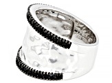Pre-Owned Black Spinel Rhodium Over Sterling Silver Ring 0.64ctw