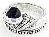 Pre-Owned Purple Amethyst Silver Fan Ring 2.47ct