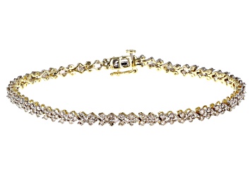 Picture of Pre-Owned Diamond 10k Yellow Gold Tennis Bracelet 3.00ctw