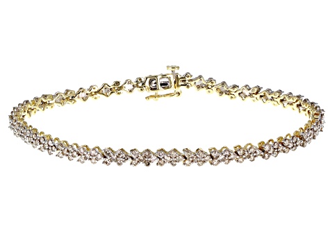 Pre-Owned Diamond 10k Yellow Gold Tennis Bracelet 3.00ctw - P35901 ...