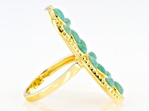 Pre-Owned Kingman Turquoise 18K Gold Over Silver Ring
