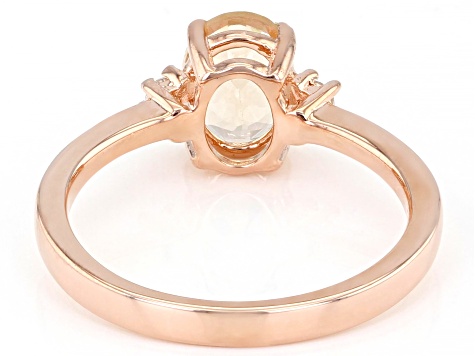 Pre-Owned Peach Morganite 18k Rose Gold Over Sterling Silver Ring 1.04ctw