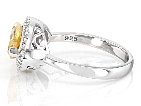 Pre-Owned Yellow Citrine Rhodium Over Sterling Silver Ring 2.63ctw