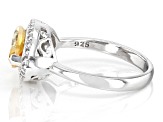 Pre-Owned Yellow Citrine Rhodium Over Sterling Silver Ring 2.63ctw
