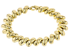Pre-Owned Moda Al Massimo ® 18k Yellow Gold Over Bronze San Marco Chain Bracelet