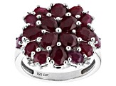 Pre-Owned Red Indian Ruby Rhodium Over Sterling Silver Ring. 5.14ctw