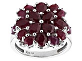 Pre-Owned Red Indian Ruby Rhodium Over Sterling Silver Ring. 5.14ctw
