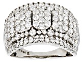Pre-Owned White Diamond 900 Platinum Wide Band Ring 2.00ctw