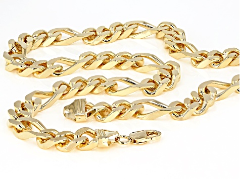 Pre-Owned Moda Al Massimo® 18K Yellow Gold Over Bronze 12MM Gauge Figaro 20" Necklace