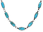 Pre-Owned Rectangular Blue Turquoise Sterling Silver Necklace