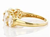 Pre-Owned Strontium Titanate 18k yellow gold over sterling silver 5 stone ring 4.79ctw.