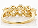 Pre-Owned Strontium Titanate 18k yellow gold over sterling silver 5 stone ring 4.79ctw.