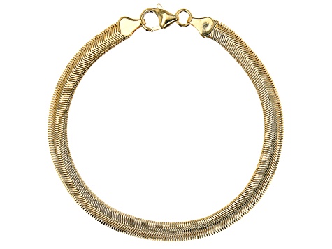 Pre-Owned 18K Yellow Gold Over Bronze Serpentine Chain