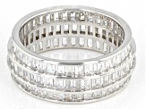 Pre-Owned White Cubic Zirconia Rhodium Over Sterling Silver Ring 6.60ctw