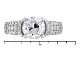 Pre-Owned White Cubic Zirconia Rhodium Over Sterling Silver Ring 4.42ctw