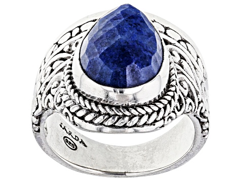 Pre-Owned Blue Dumortierite In Quartz Sterling Silver Ring - P36125 ...