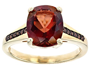 Pre-Owned Red Labradorite 18k Yellow Gold Over Sterling Silver Ring 3.10ctw