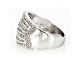 Pre-Owned White Diamond Rhodium Over Sterling Silver Ring .75ctw