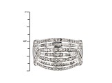 Pre-Owned White Diamond Rhodium Over Sterling Silver Ring .75ctw