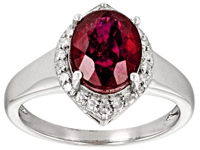 Pre-Owned  Red Mahaleo(R) Ruby Rhodium Over Sterling Silver Ring 3.66ctw