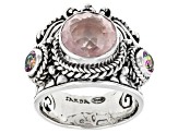 Pre-Owned Pink Rose Quartz & English Tearose™ Topaz Silver Ring .60ctw