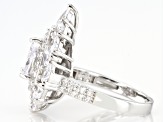 Pre-Owned White Cubic Zirconia Rhodium Over Sterling Silver Ring 6.79ctw