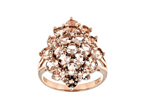 Pre-Owned Peach Morganite 18K Rose Gold Over Sterling Silver Ring 3.30ctw