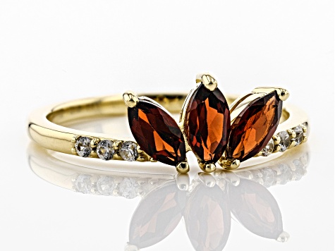 Pre-Owned Red Garnet 10k Yellow Gold Ring .86ctw