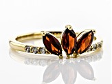 Pre-Owned Red Garnet 10k Yellow Gold Ring .86ctw