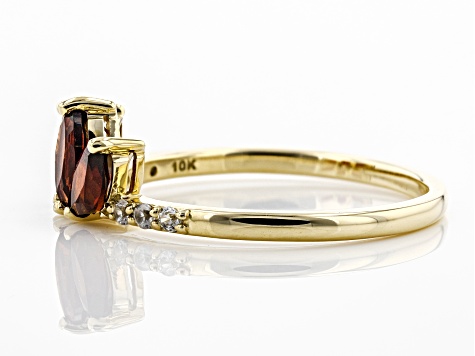 Pre-Owned Red Garnet 10k Yellow Gold Ring .86ctw