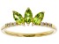 Pre-Owned Green Peridot 10k Yellow Gold Ring 0.76ctw